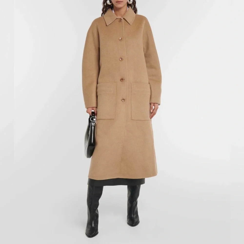 NWT Proenza Schouler White Label Reversible Double Face Coat Wool Tan Ivory Sz M - Picture 2 of 16